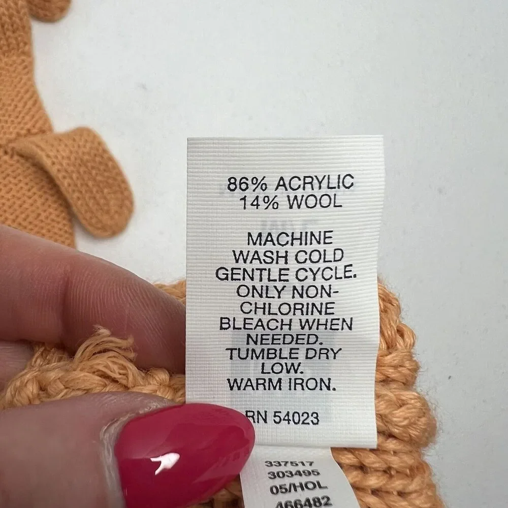GAP Women's Size‎ M/L Cableknit Gloves Peach Pastel Winter Cold Cozy Knit